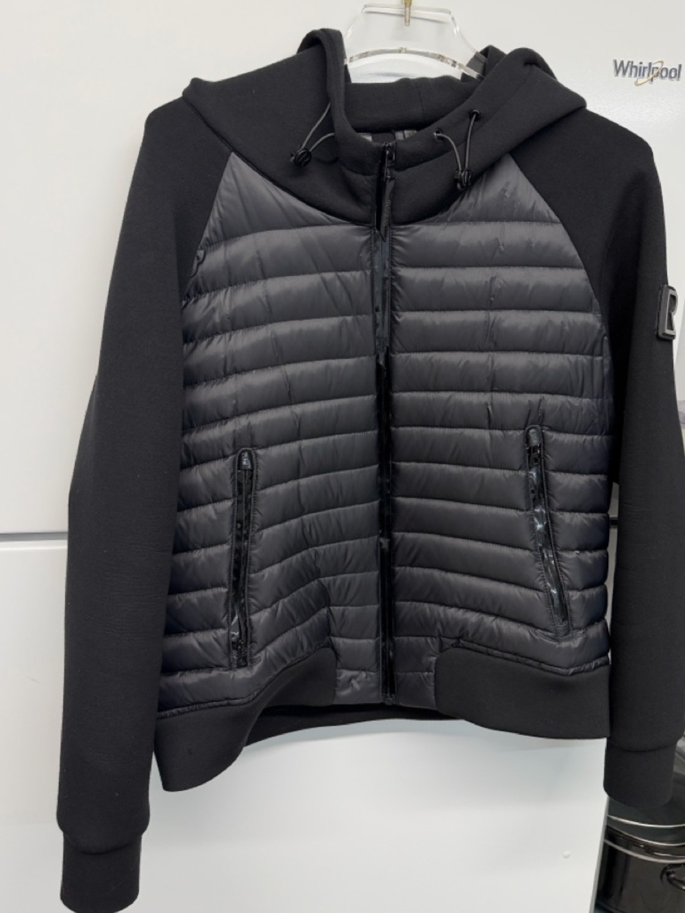RUDSAK Black Quilted Hooded Hybrid Jacket gently used